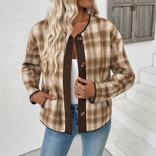 Damen Kariertes Overshirt R&B