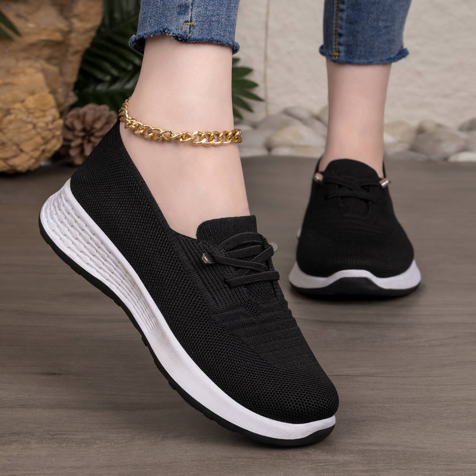 Damen Komfortable und stylische Sneaker mit elastischem Obermaterial R&B