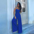 Damen Elegantes Maxikleid mit schmalen Spaghettiträgern und fließendem Schnitt EB
