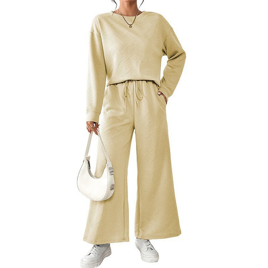 Damen Lässiges Sweater-Set mit weitem Schnitt und praktischen Bindegürteln R&B