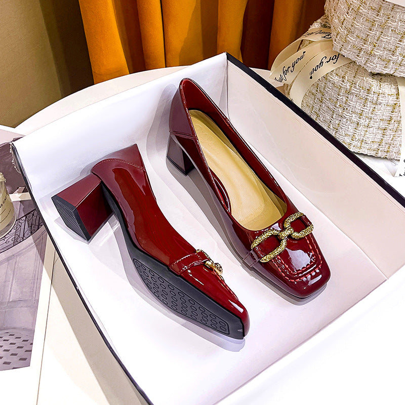 Damen Komfortable Blockabsatz-Pumps mit elegantem Riemendetail R&B