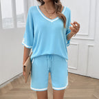 Damen Lässiges Sommer Ensemble mit kurzem Oberteil und bequemen Shorts R&B