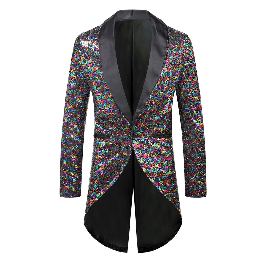 Herren eleganter Paillettenblazer mit luxuriösen Details R&B