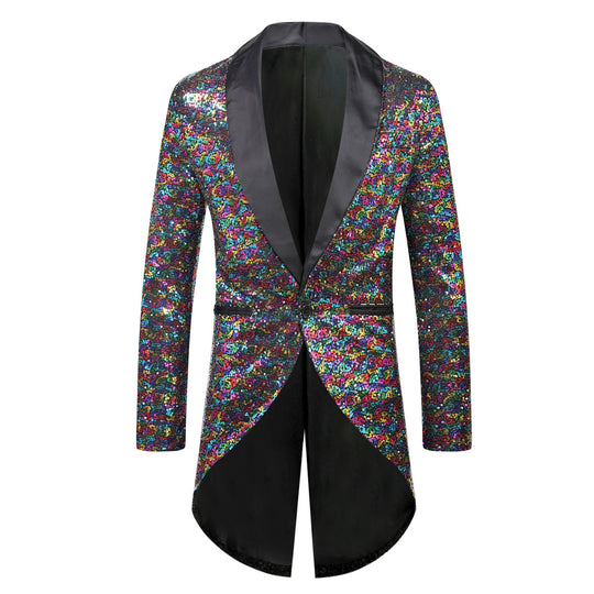 Herren eleganter Paillettenblazer mit luxuriösen Details R&B