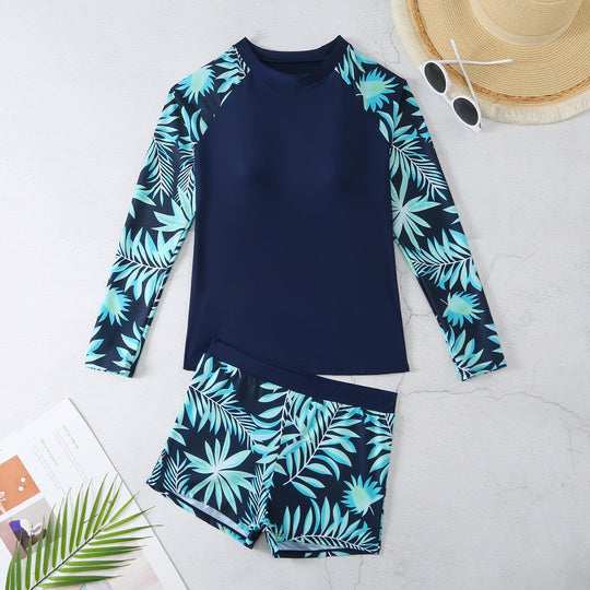 Damen UV-Schutz Rashguard-Set mit floralem Design R&B