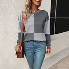 Damen Lässiger Sweatshirt mit modernen geometrischen Mustern R&B