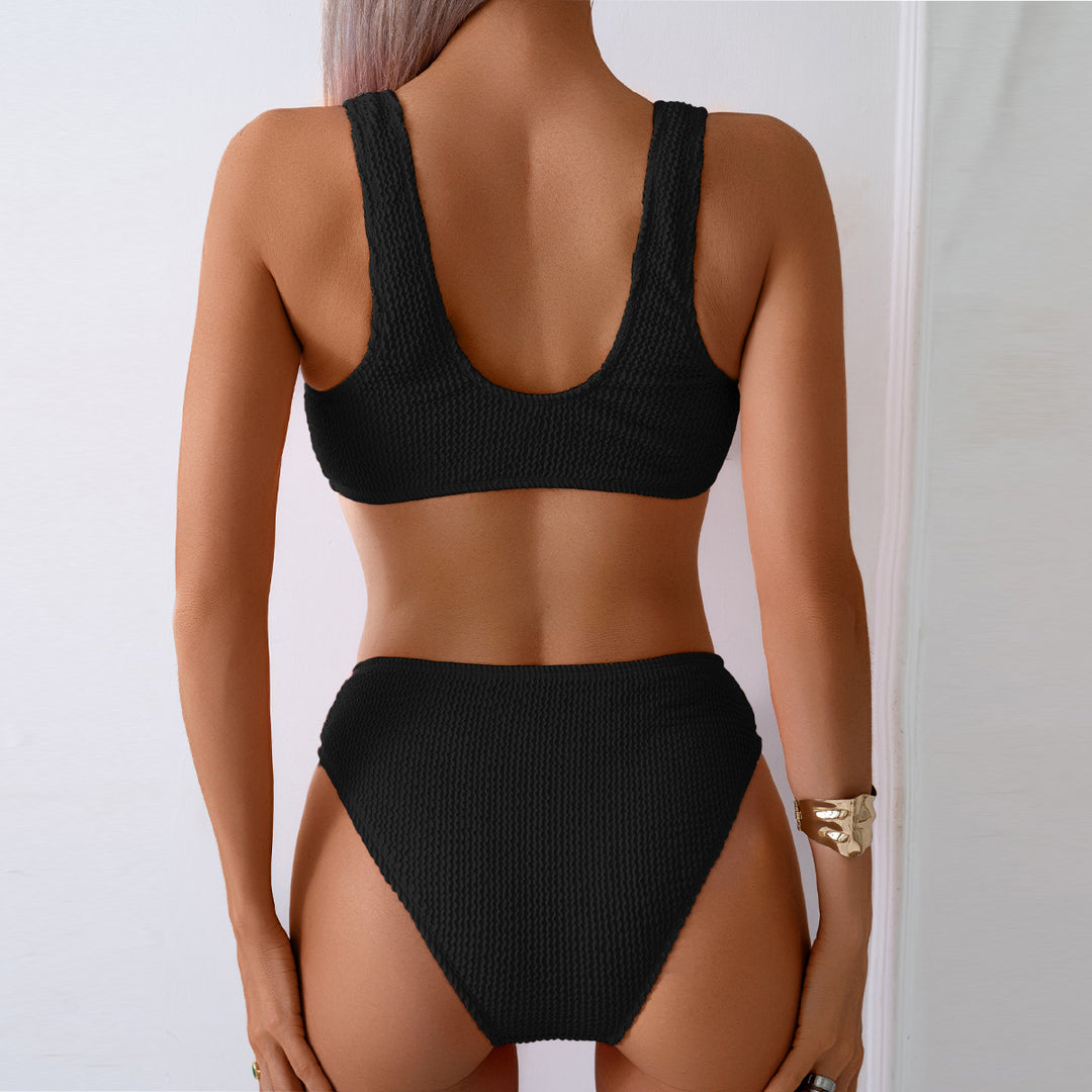 Damen Strukturierter Bikini mit modischer Knotendetail R&B