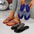 Damen Sandalen mit glitzerndem Blumenmuster und komfortabler Fußbettung R&B