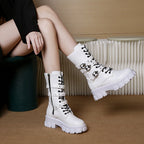 Damen High-Top Schnürstiefel mit verstellbaren Riemen und griffiger Sohle R&B