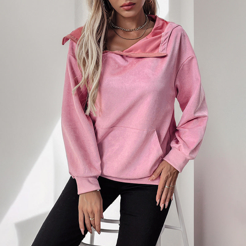 Damen lässiger Hoodie mit Kängurutasche R&B