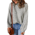 Damen modischer Grobstrickpullover mit weitem Schnitt R&B