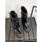 Damen dezente High-Top Sandalen mit dekorativen Schnallen R&B
