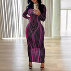 Damen Maxikleid mit strukturiertem Design R&B