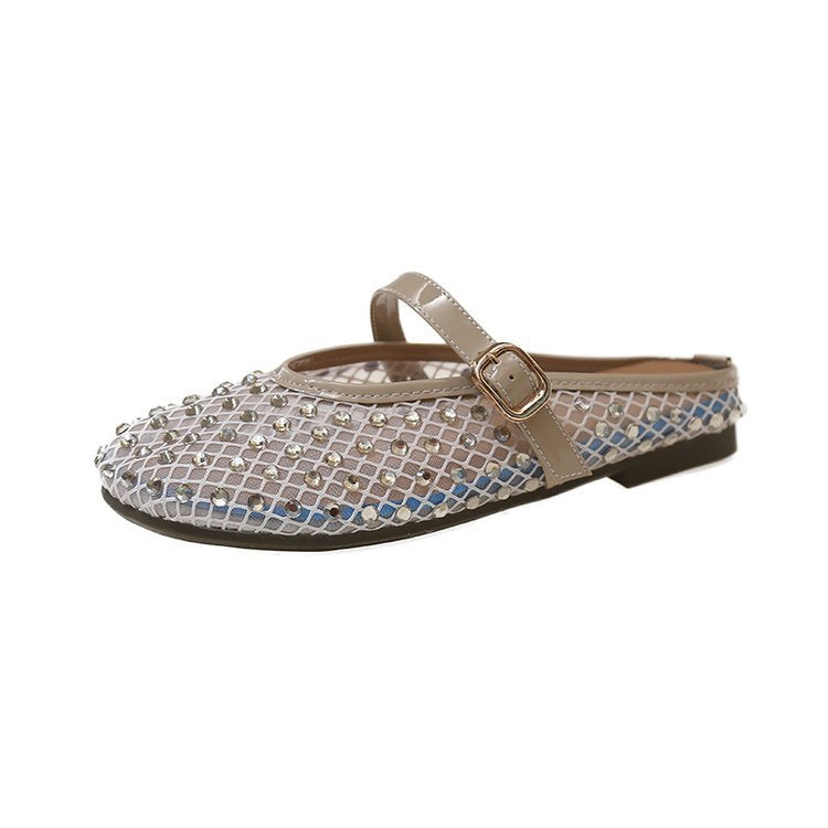 Damen Modische Ballerinas mit Netzdesign und Dekorativen Riemchen R&B