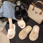 Damen Flauschige Hausschuhe mit luxuriösem Flauschematerial EB
