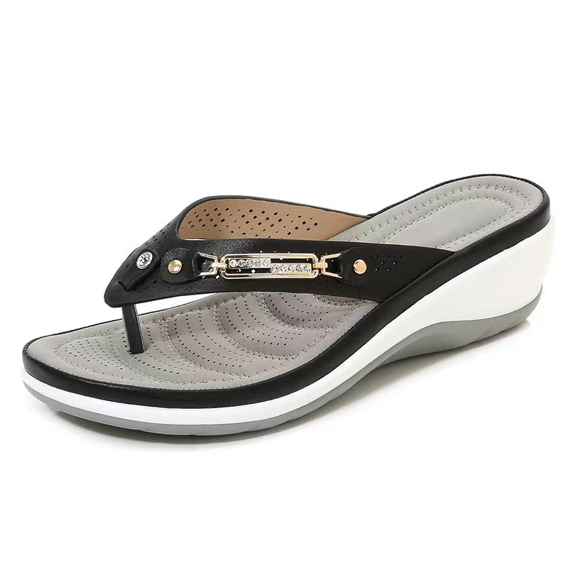 Damen Wedge-Sandalen mit modischem Riemendesign und ergonomischem Fußbett R&B