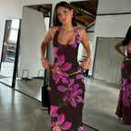 Damen Elegantes Maxikleid mit verführerischem Halterneck R&B