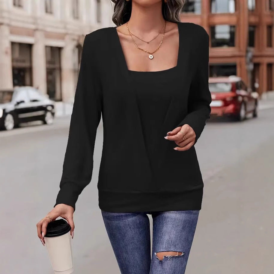 Damen Lässiger V-Ausschnitt Pullover mit asymmetrischem Design R&B