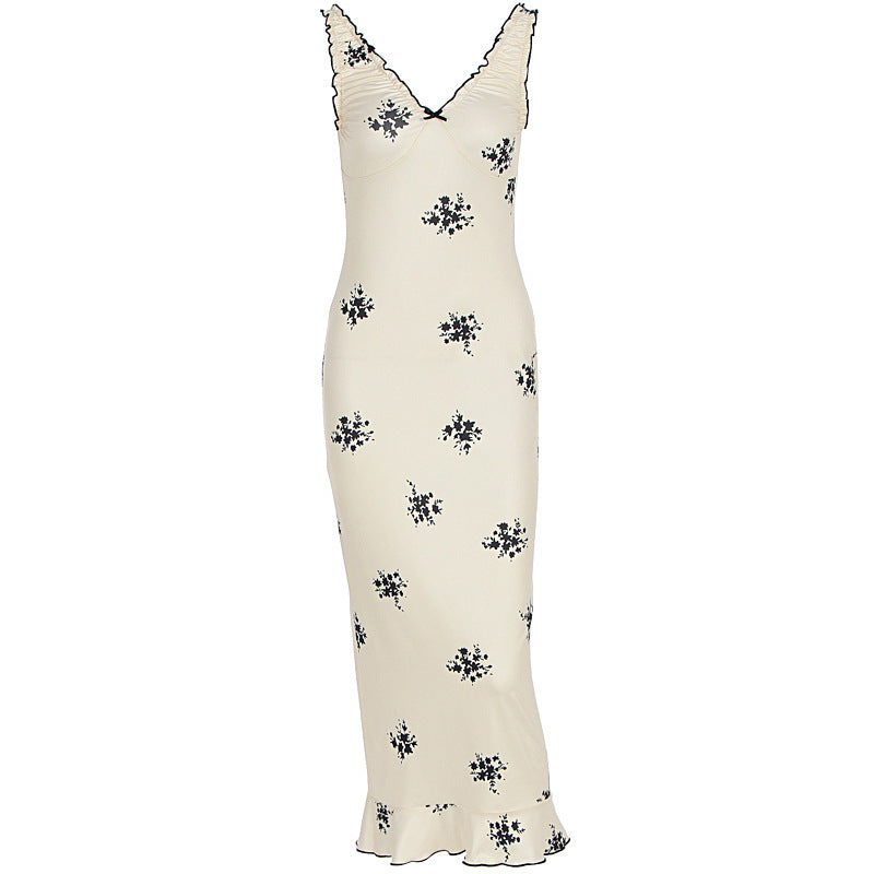 Damen Elegantes Maxikleid mit floralen Motiven und Rüschen R&B