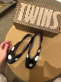 Damen Ballerinas mit modischem Punktedesign und flexibler Sohle R&B