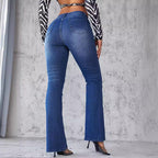 Damen Flared Jeans mit hohem Bund und vintage Charakter R&B