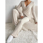 Damen elegantes lässiges Strickanzug Set R&B