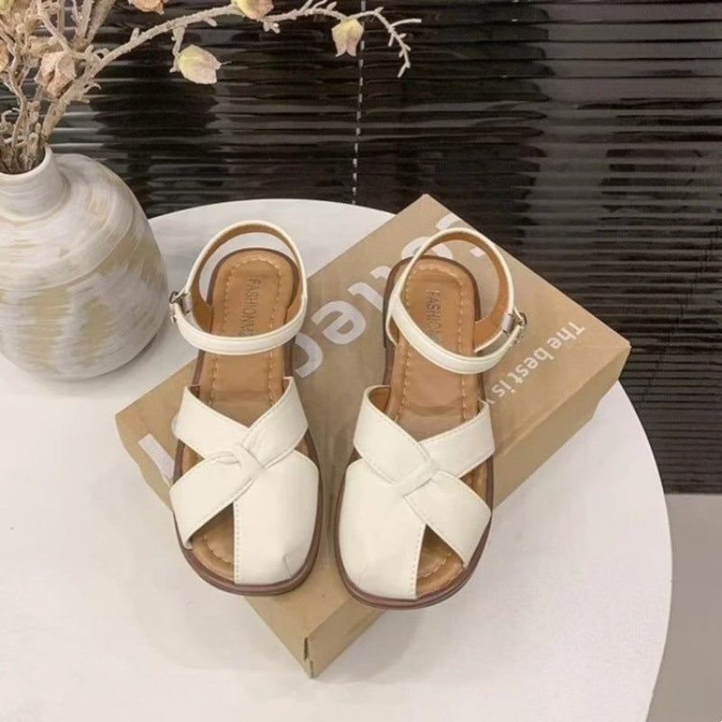Damen Modische Riemchensandalen mit elegantem Kreuz-Design R&B