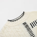 Damen lässiger Strickpullover mit grafischem Muster R&B
