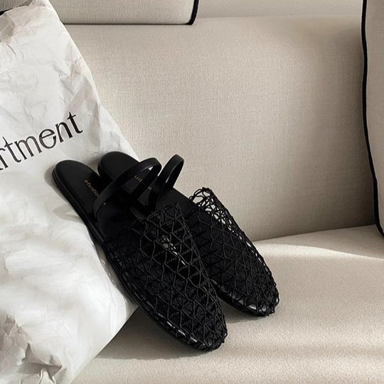 Damen offene Mules mit netzartigem Design und komfortablem Fußbett R&B