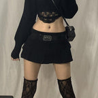 Damen Minirock mit seitlichen Taschen und hohem Bund R&B