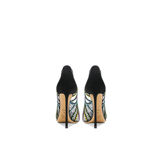 Damen elegante High Heel Pumps mit glitzerndem Strass-Design R&B