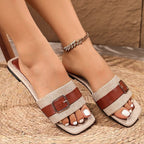 Damen Elegante Slides mit verstellbarem Schnallen-Detail R&B