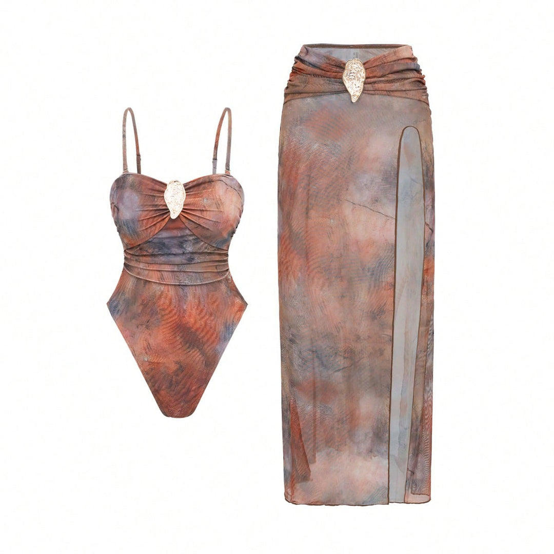 Damen Eleganter Badeanzug mit kunstvollen Details R&B