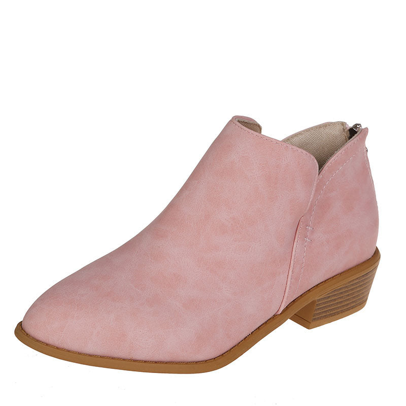 Damen nan spitz zulaufende Schlupf-Ankleboots mit kleinem Blockabsatz und ergonomischem Komfortfußbett R&B