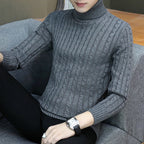 Herren Rollkragenpullover im stilvollen Rippstrickdesign