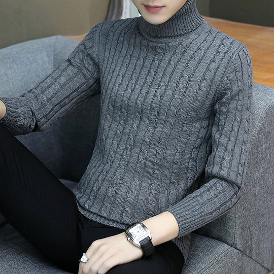 Herren Rollkragenpullover im stilvollen Rippstrickdesign R&B