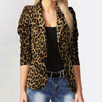 Damen Modischer Blazer mit Animal-Print R&B