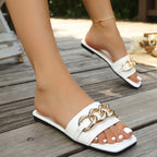 Damen Elegante und bequeme Slides mit dekorativen Metallakzenten R&B
