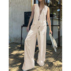 Damen luftiges Sommer-Set mit verstellbarem Kordelzug und lockerer Passform R&B