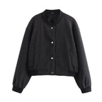 Damen sportliche Bomberjacke mit seitlichen Eingrifftaschen und elastischen Bündchen R&B