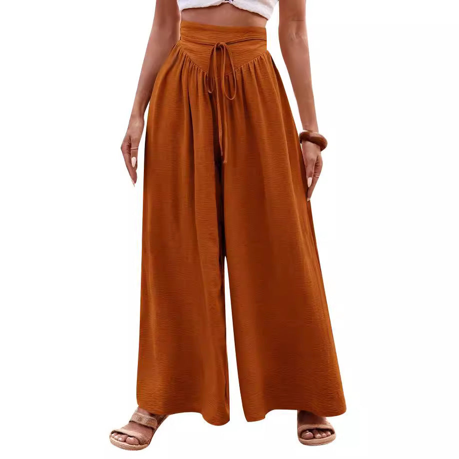 Damen Weite Palazzo-Hose mit hoch geschnittenem Bund und lässigem Schnitt R&B