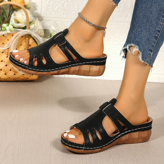 Damen Wedge-Pantoletten mit komfortablem Fußbett und elegantem Design R&B