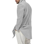 Herren eleganter, klassischer Wollmantel mit doppelter Knopfleiste und hohem Kragen R&B