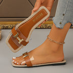 Damen Transparente Sandalen mit eleganter Schnallenverzierung EB