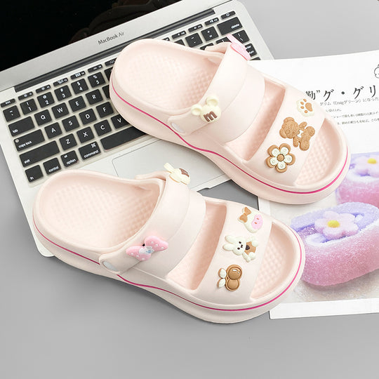 Damen trendige und bequeme Clogs mit bunten Verzierungen R&B