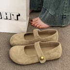 Damen Komfortable Ballerinas mit elegantem Knopfdetail