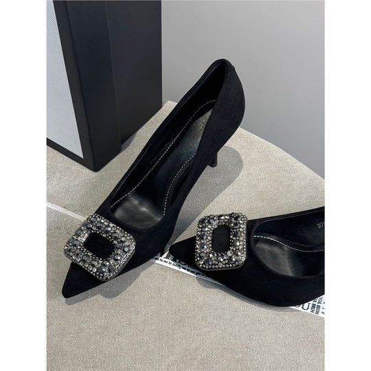 Damen elegante High Heel Pumps mit funkelnder Strassverzierung R&B
