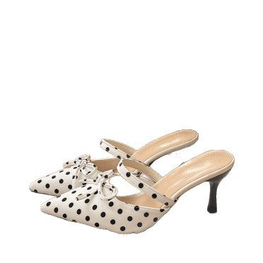 Damen Slingback-Pumps mit gepunktetem Design und elegantem Schleifchen R&B