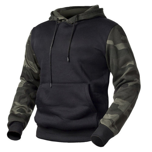 Herren Kapuzenpullover mit modernem Camouflage-Design und praktischen Taschen R&B