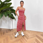 Damen figurbetontes Midikleid mit Raffung und Schlitz R&B